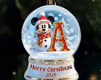 スノーグローブツリー ディズニー ミッキーマウスのクリスマスをテーマにしたミニチュアスノーグローブ