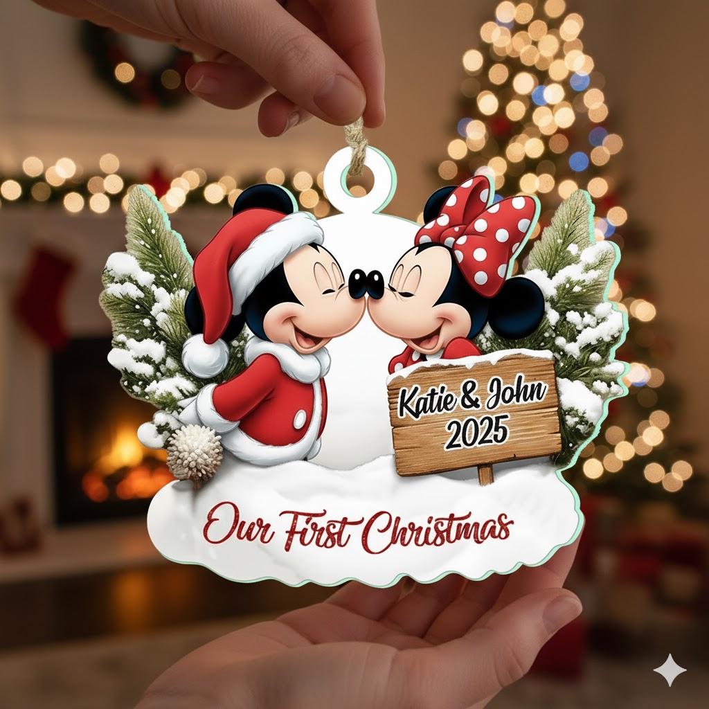 Disney Couple Ornament 2025, Our First Christmas Together, Mickey