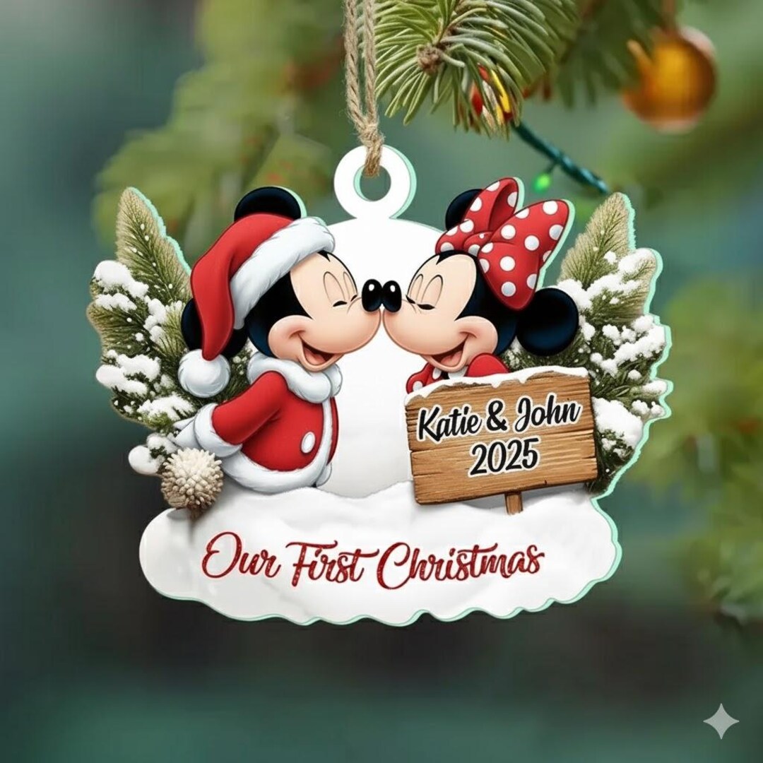 Disney Couple Ornament 2025, Our First Christmas Together, Mickey
