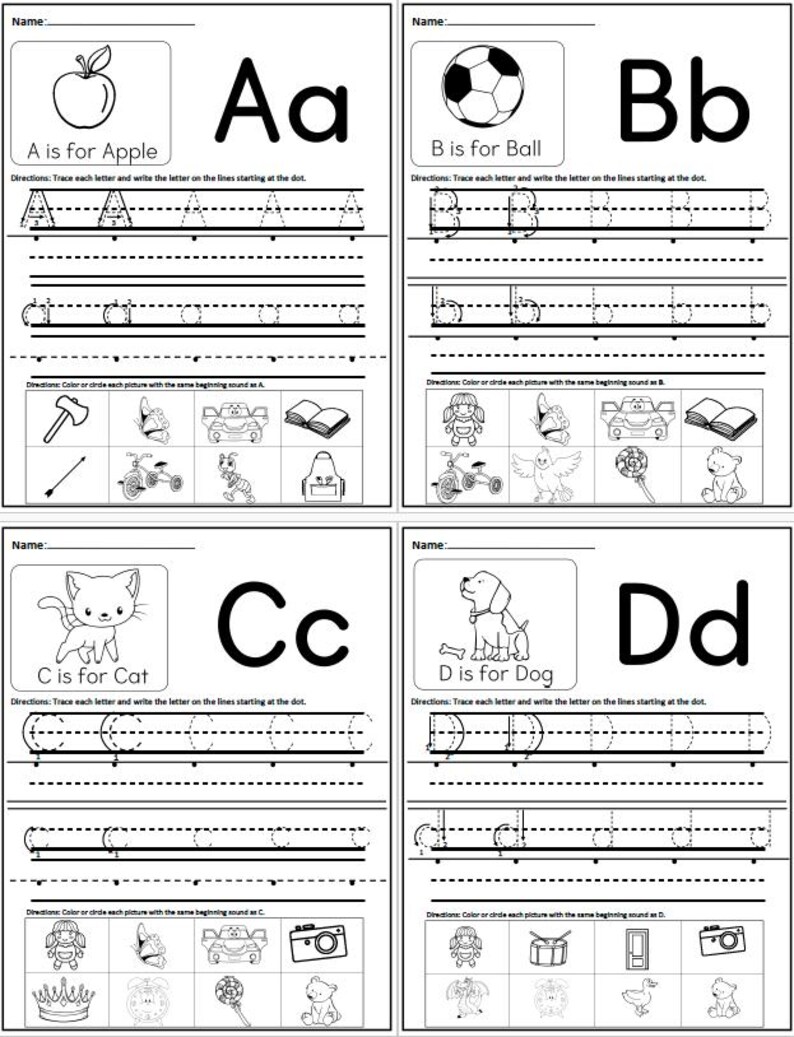 Alphabet Handwriting Workbook for Kids | Preschool Tracing Letters ...