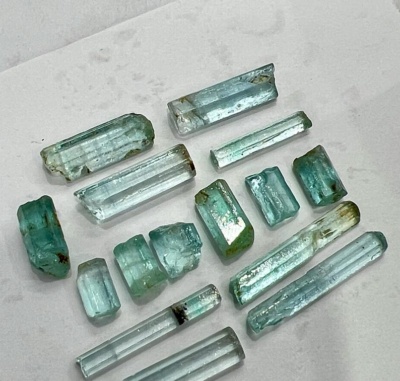 Hexagonal Nigerian Raw Green Beryl Rough, Nigerian Emerald for Lapidary ...