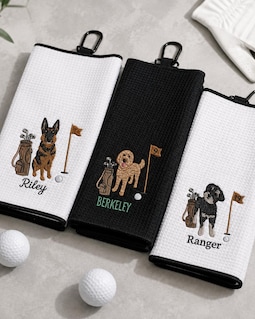 Custom Embroidered Golf Towel With Pet Picture - Personalized Pet Portrait Golf Towel - Dog Dad Gift - Birthday Gift For Golfer By DogFactsFun By DogFactsFun Shop owned by DH Trading LLC 11 months on Etsy