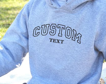 Felpa con cappuccio personalizzata con ricamo, felpa con testo personalizzato, maglione con citazione, regalo per mamma, nonna, nonno e papà