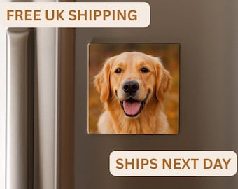 Custom Pet Photo Fridge Magnet – Personalized Dog & Cat Magnet, Pet Memory Gift, Handmade Keepsake, Custom Photo Magnet for Pet Lovers