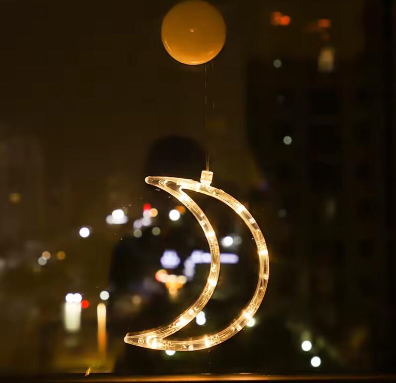 Weihnachts-Fensterlichter Mit Saugnapf – 5-teilig, LED, Batteriebetrieben, Timer, Mehrfarbig