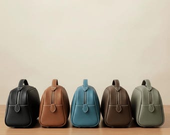 Miękka skórzana kosmetyczka, kosmetyczka podróżna, organizer do makijażu, przenośna kosmetyczka, elegancki prezent podróżny dla kobiet