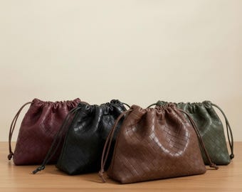 Oryginalna torba z plecionej koziej skóry, modna torba na ramię z pachami, ekskluzywny skórzany dodatek na prezent dla niej