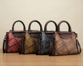 Leather Handbag Women, Crossbody Shoulder Bag, Everyday Use, Vintage Style, For Women, Gift Idea, Fashion Handbag