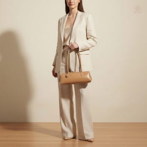 Soft Genuine Leather Baguette Shoulder Bag – Minimalist Classic Handbag Purse image 15