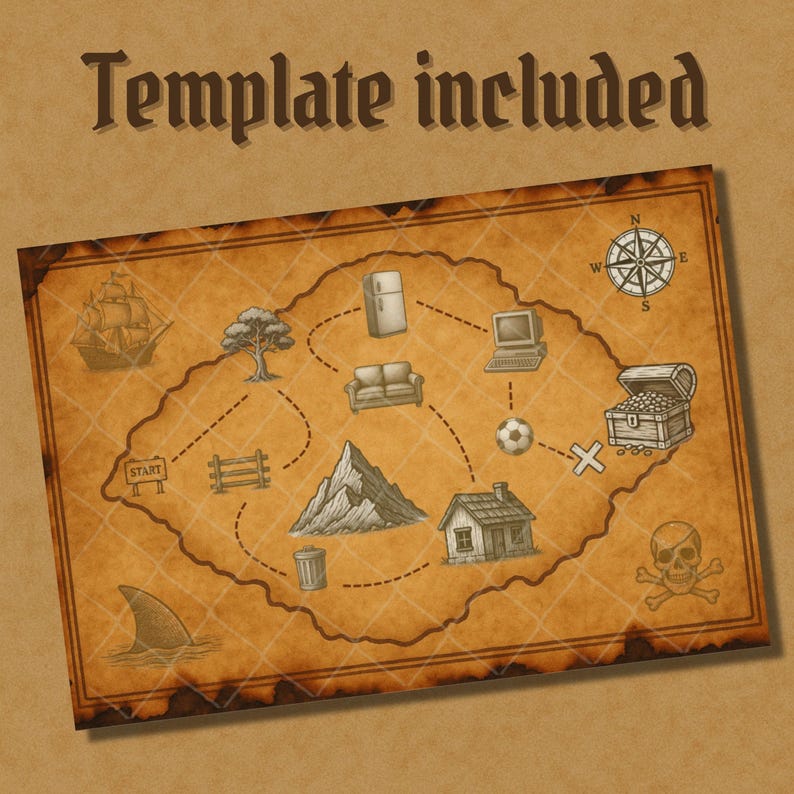 Custom Treasure Map | Personalized Treasure Map Template | Editable ...