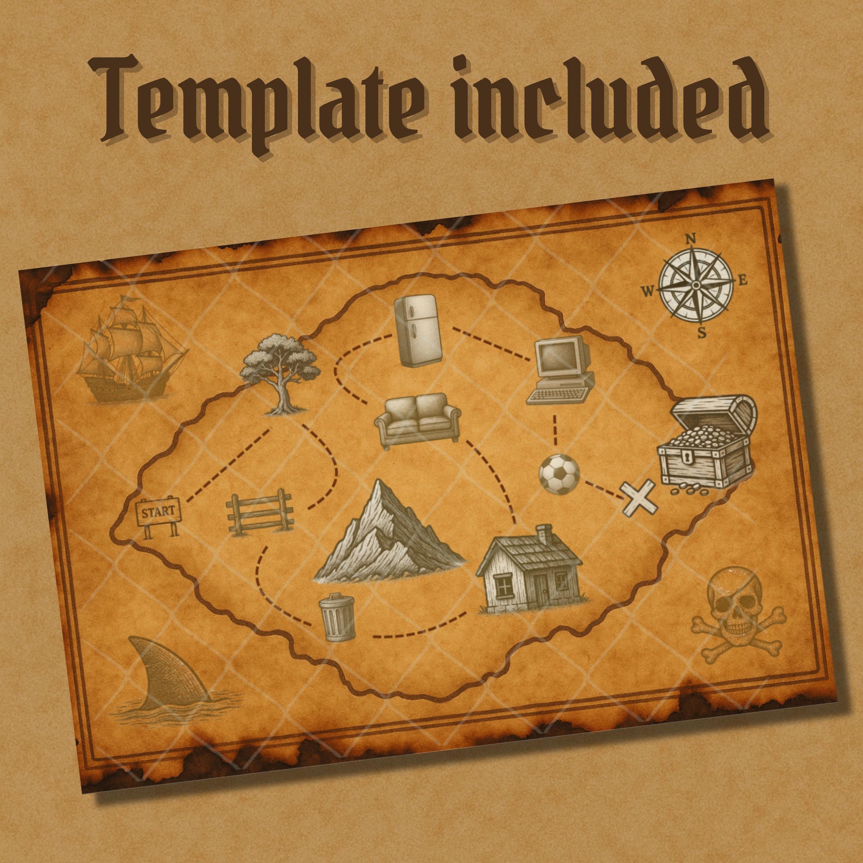 Treasure Map Header Custom Treasure Map | Personalized Treasure Map Template | Editable ...