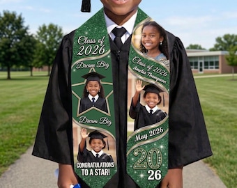 Custom Graduation Stole, Preschool Grad Stole With Name, Grad Party Gift for Kids, First Grade Graduation, Class of 2026 Sash