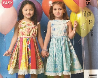 MCCall’s Girl’s Yoked Dress Easy UNCUT M7145 7145 Sewing Pattern Size 6 7 8