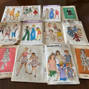 Bundle of 12 50’s -  70’s Simplicity McCalls Butterick Tween Child Girl Size 12 - 14 Sewing Patterns