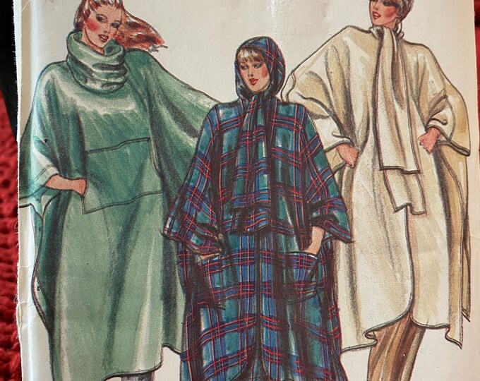 Vintage 70’s Butterick Misses Cape Coat 3463 Sewing Pattern One Size ...