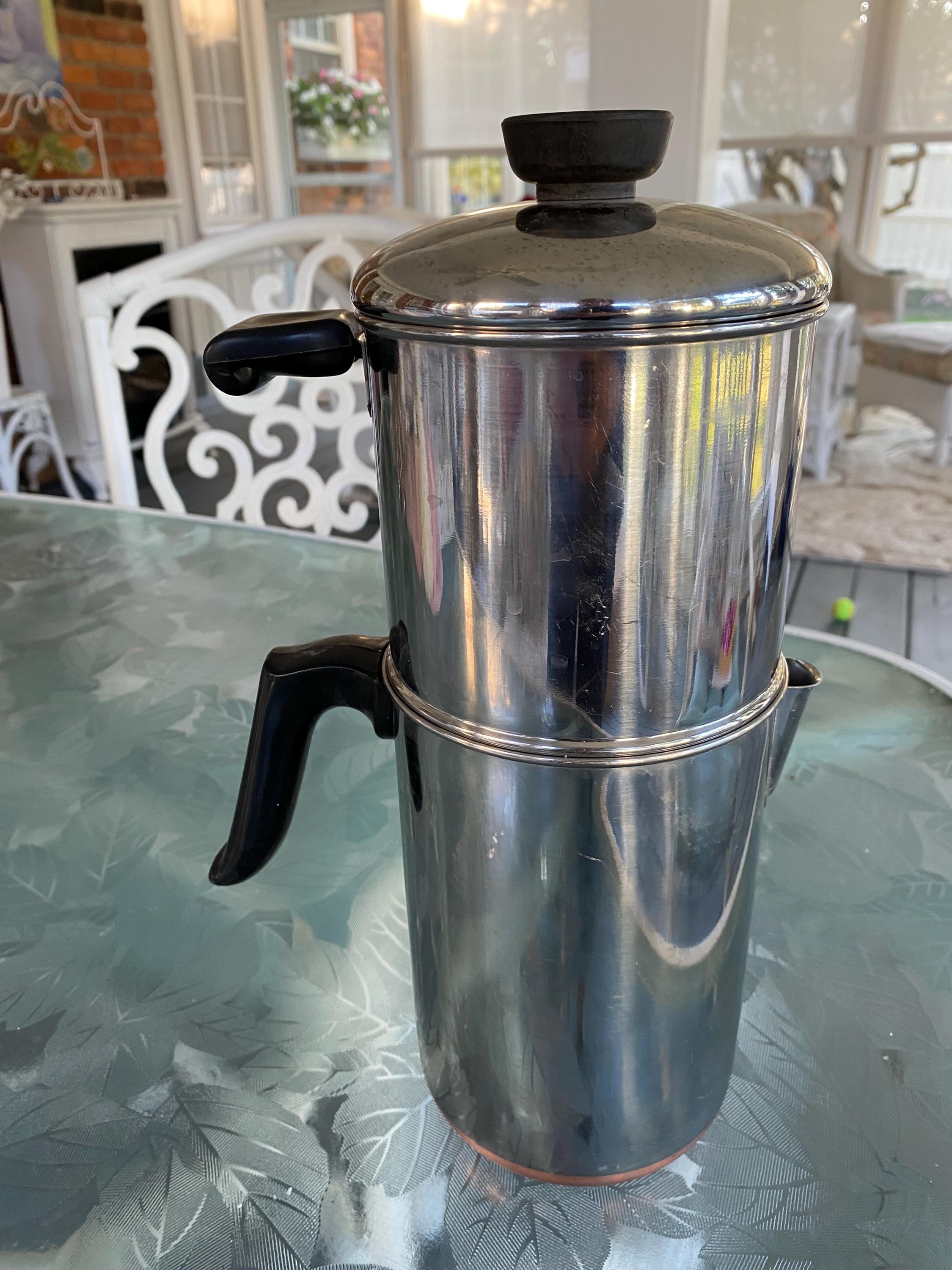Pre 1968 Vintage 1801 Revere Ware Stainless Steel 8 Cup Drip O
