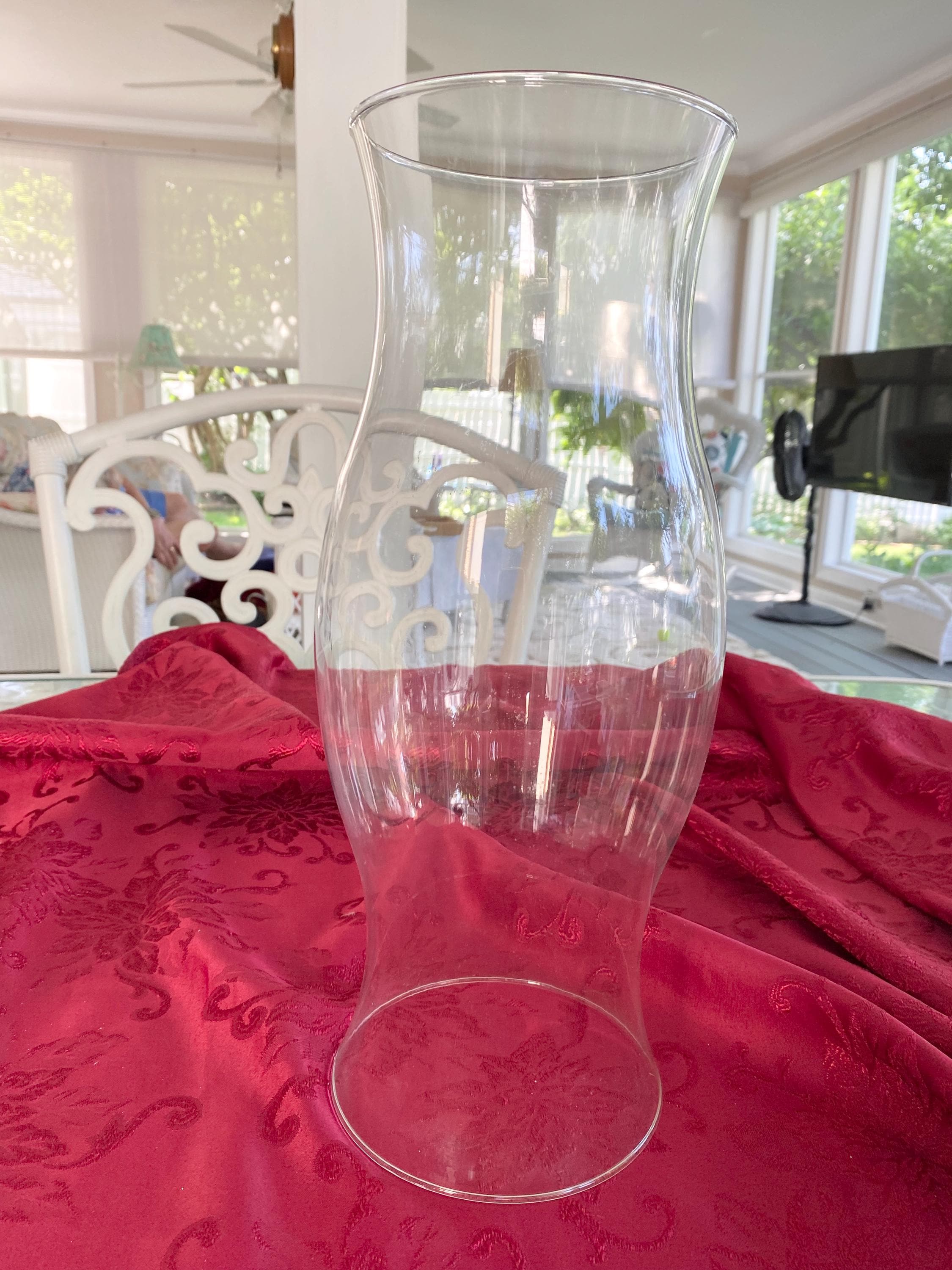 Glass Hurricane Chimney 14”  Tall Replacement Hurricane Shade Cover for Candle Holders Home Decor Decorative Centerpiece