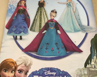 Disney’s FROZEN Simplicity 18" Elsa Anna Doll Costume 1234 Sewing Pattern UNCUT