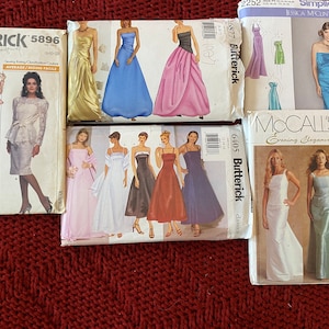 UNCUT Formal Evening Dresses Prom 3163 5896 2252 6405  6877 Butterick Simplicity Jessica McClintock Sewing Patterns YOU PICK