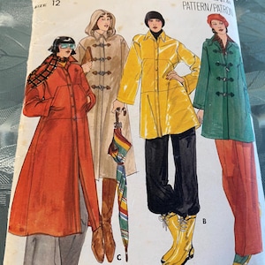 Butterick 70’s Vintage Butterick Coat and Jacket Semi Fitted Lined 5101 Sewing Pattern Size 12 Bust 34 UNCUT