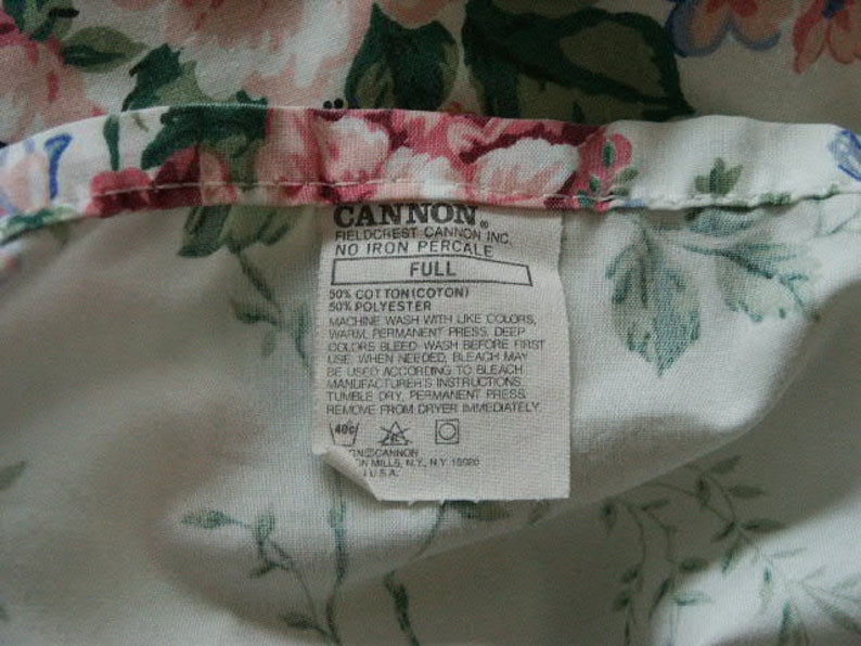 Vintage Fieldcrest Cannon Full Flat Bed Sheet Bedsheet Floral | Etsy