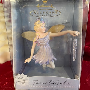 Hallmark Faerie Delandra Fairy Fiber Optic Glow Christmas Ornament