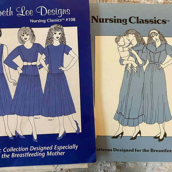 Nursing Mothers Dress Elizabeth Lee Designs Nursing Classics Breastfeeding 102 108 Sewing Pattern Small Med Lge