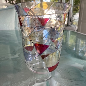 Vintage PARTYLITE Mosaic Stained Glass Candle Lamp Replacement Shade