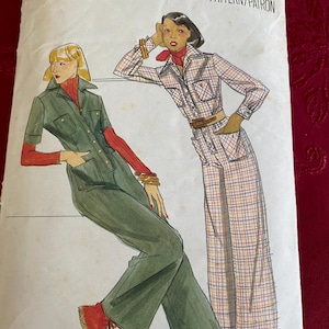Vintage Butterick 70’s Jumpsuit with Pointed Collar 4396 Sewing Pattern Size 12 Bust 14