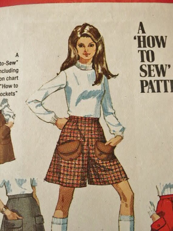Vintage 1970's  Simplicity Child Girl's Peasant Long Skirt Laced Belt Pantskirt Jumper 9479 Pattern Size 8