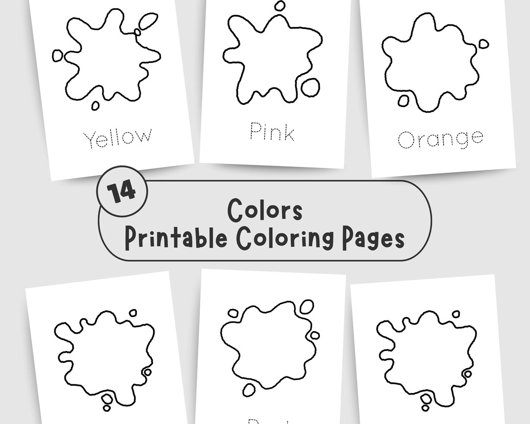 Colors Coloring Pages: Kids Learning Activity (digital Download) - Etsy