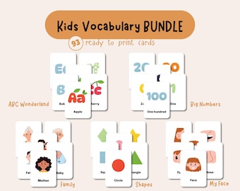 Paquete de tarjetas didácticas para niños pequeños: ABC, números, formas (imprimibles)