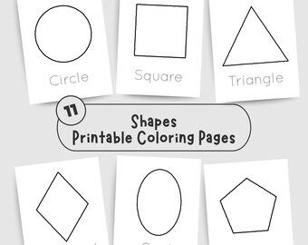 Shapes Coloring Pages: Educational Printable Sheets for Toddlers (Digital Download)