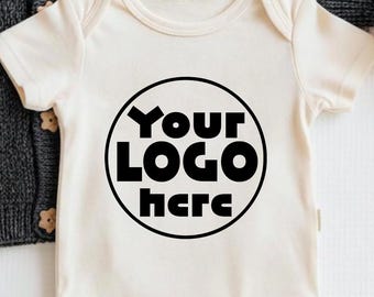 Custom Logo Bodysuit, Personalized Company Logo Baby Bodysuit, Custom Text Babysuit, Your Design Printed Bodysuit, Gift for Christmas