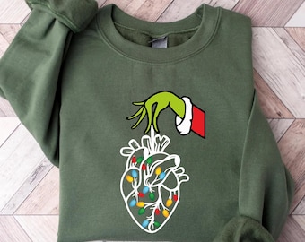 Christmas Cardiac Nurse Sweatshirt, Funny Heart Anatomy Hoodie, Christmas ICU Nurse Sweatshirt, Nurse Sweatshirt, Christmas Gift Nurse