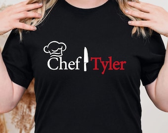 Custom Chef Shirt for Women Men, Personalized Kitchen Shirt, Chef Cooking Shirt, Fathers Day Gift, Housewarming Chef Gift
