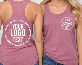 Personalized Custom Tank Top, Women's Racerback Tank, Mens/Womens Tank, Your Own Design Tank Top, Bachelorette Tank Top, Front Back Print