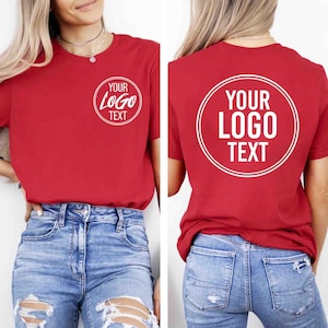 Custom Logo Shirts, Personalized Front And Back Shirt, Custom Company Logo T-shirts, Custom Text Tee, Business Logo Shirt, Brand Logo Team immagine 1