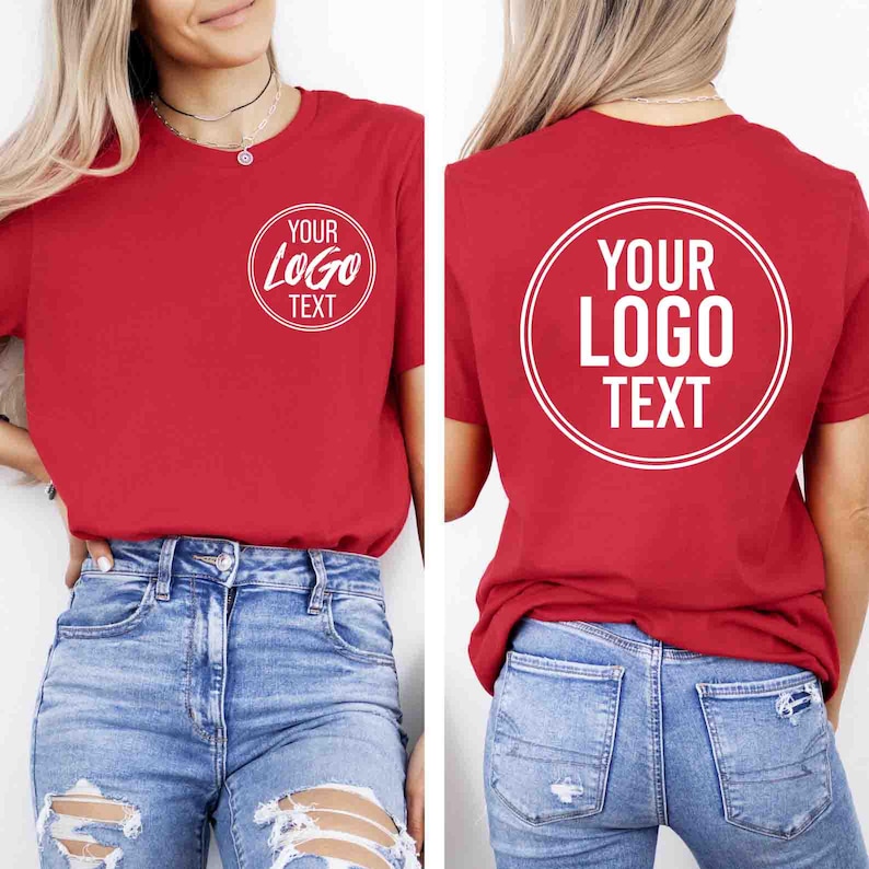 Custom Logo Shirts, Personalized Front And Back Shirt, Custom Company Logo T-shirts, Custom Text Tee, Business Logo Shirt, Brand Logo Team immagine 1