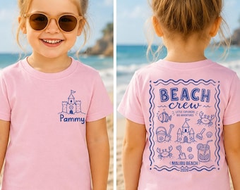 Custom Beach Vacation Kids Shirt, Personalized Beach Crew Shirt, Family Trip Summer Vacation Tee