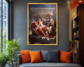 Canvastavla med neoklassiska grekiska gudar, romantisk mytologi