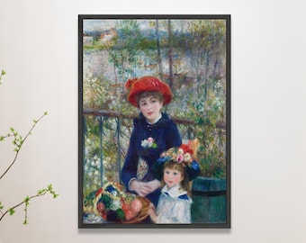 ルノワール　肉筆手描きの油絵模写画　テラスの姉妹 g-8190s.jpg