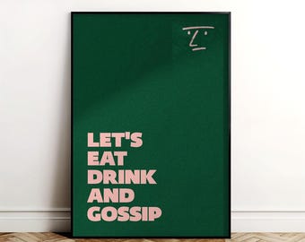 Funny Minimalist Poster for Dining Rooms, Cafés & Social Spaces