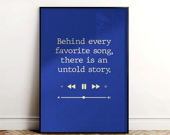 Impresión de cita de canción favorita: arte de pared imprimible para amantes de la música