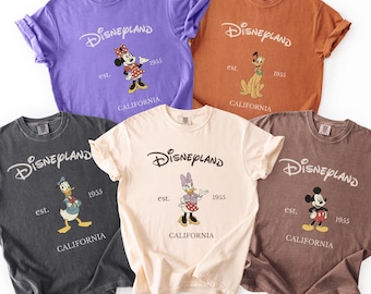 Comfort Colors® Vintage Disneyland Shirt, Disneyland Trip TShirt, Retro Mickey and Friends T-Shirt, Mickey&Co Disney Family Matching Tee