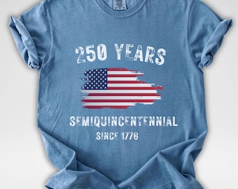 Comfort Colors® Retro Usa 250 Shirt, Anniversary T-Shirt for Men & Women,Patriotic USA Flag Tee,4th of July Independence Day Gift Since 1776