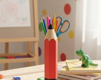 Portapenne a forma di castello stampato in 3D / Organizer da scrivania colorato per bambini