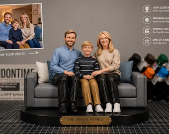 Foto kundengebundene 3D-Skulptur Familien-Denkmalgeschenke Eltern Jahrestagsgeschenk Wärme-Skulptur Schreibtischverzierung