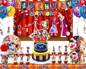 Magical Cartoon Circus Themed Kids Birthday Party Decorations Kit,Banner,Backdrop Balloons,Cake Topper,Tableware,Kids Amazing Party Supplies