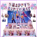 Kp*p Demon Hun*ers Birthday Party Decor, Banner, Cake Topper, Balloons, Tablecloth, Backdrop, T ableware, Paper Cup,Kids Kp*p Party Supplies